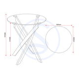 Clear Glass Side Table With Metal Legs - Sheldon