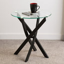 Clear Glass Side Table With Metal Legs - Sheldon