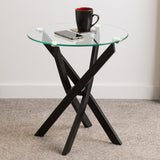 Clear Glass Side Table With Metal Legs - Sheldon