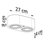 Concrete Ceiling Light With 2 Basic Lamps - Persian Indigo