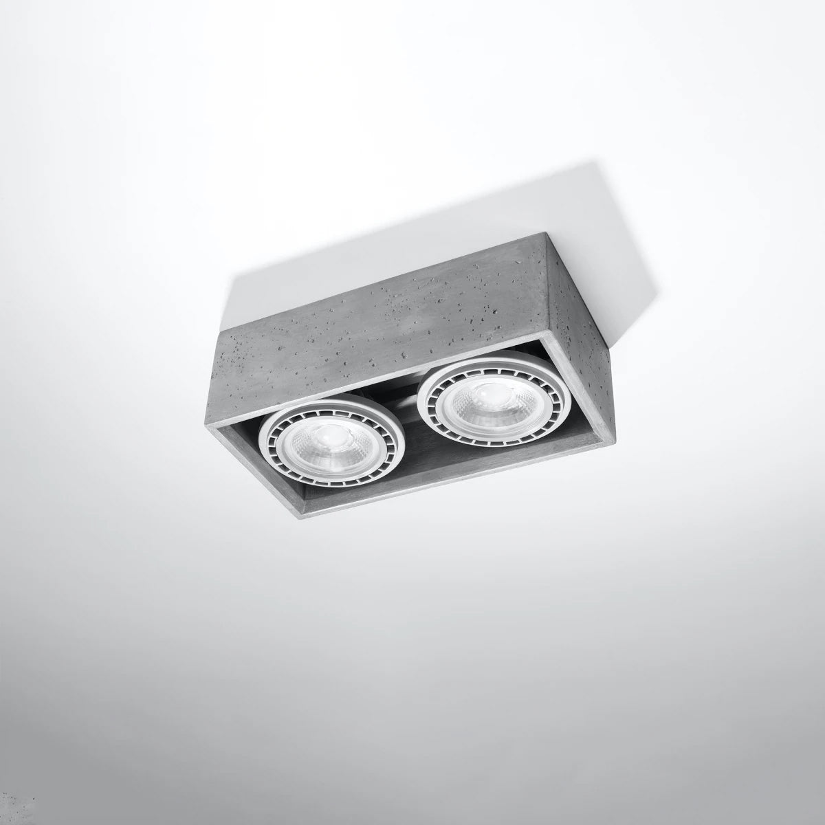 Concrete Ceiling Light With 2 Quatro Lamps - Persian Indigo