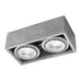 Concrete Ceiling Light With 2 Quatro Lamps - Persian Indigo