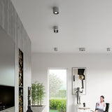 Concrete Ceiling Light With Basic Lamp - Persian Indigo