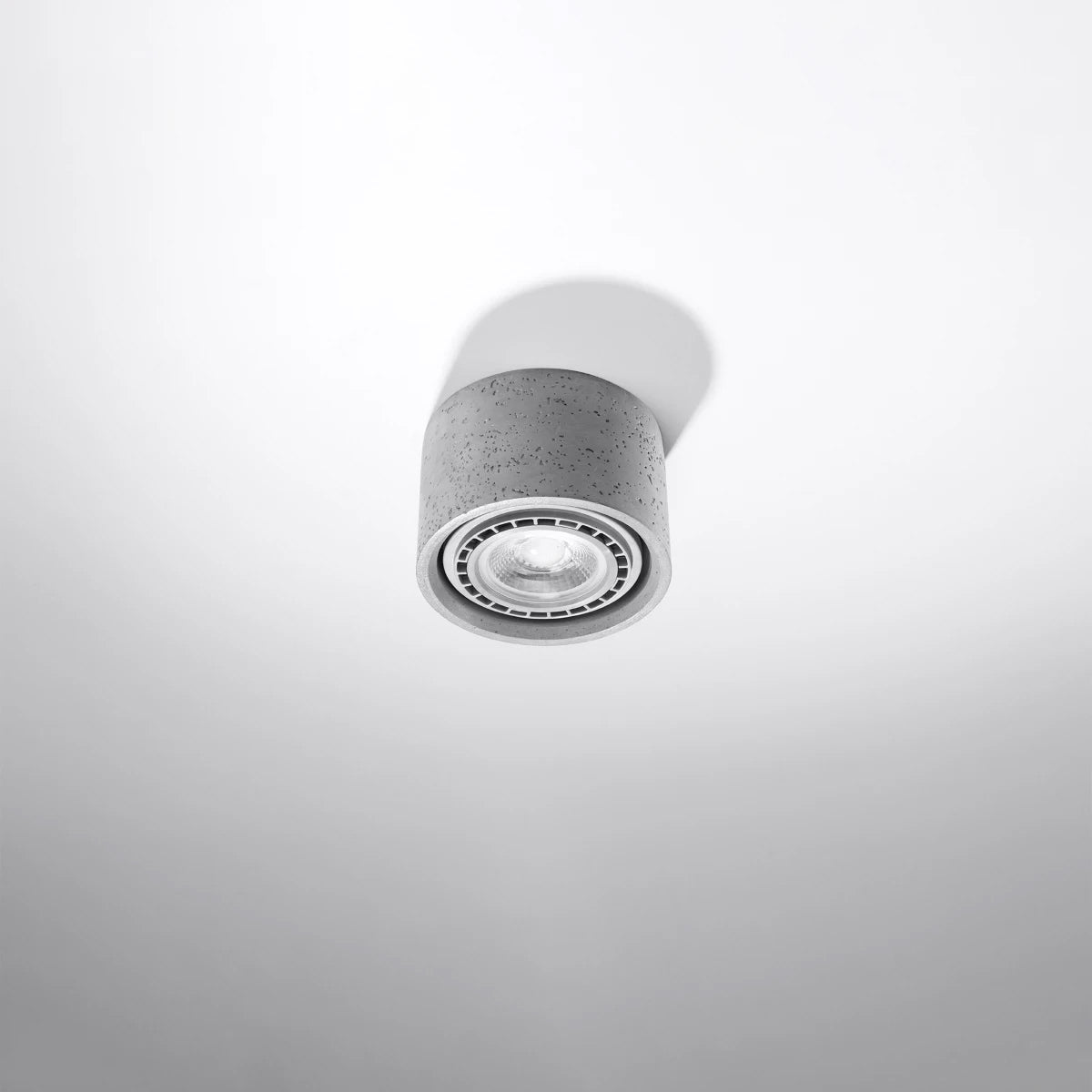 Concrete Ceiling Light With Basic Lamp - Persian Indigo
