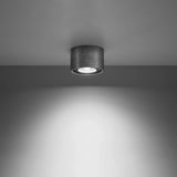 Concrete Ceiling Light With Basic Lamp - Persian Indigo
