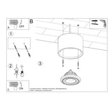 Concrete Ceiling Light With Basic Lamp - Persian Indigo