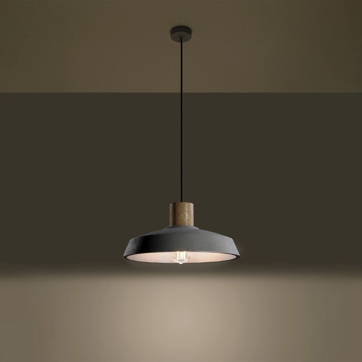 Concrete Pendant Light With Afra Lamp - Persian Indigo