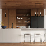 Concrete Pendant Light With Black Borgio 1 Lamp - Persian Indigo