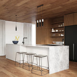 Concrete Pendant Light With Black Borgio 1 Lamp - Persian Indigo