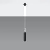 Concrete Pendant Light With Black Borgio 1 Lamp - Persian Indigo