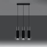 Concrete Pendant Light With Black Borgio 3L Lamp - Persian Indigo