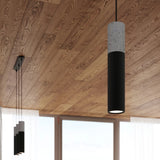 Concrete Pendant Light With Black Borgio 3L Lamp - Persian Indigo