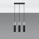 Concrete Pendant Light With Black Borgio 3L Lamp - Persian Indigo