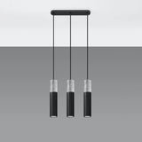 Concrete Pendant Light With Black Borgio 3L Lamp - Persian Indigo