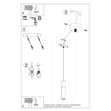 Concrete Pendant Light With Borgio 1 Lamp - Persian Indigo