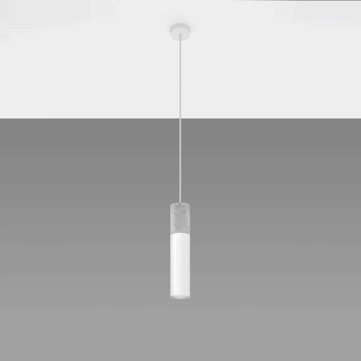 Concrete Pendant Light With Borgio 1 Lamp - Persian Indigo