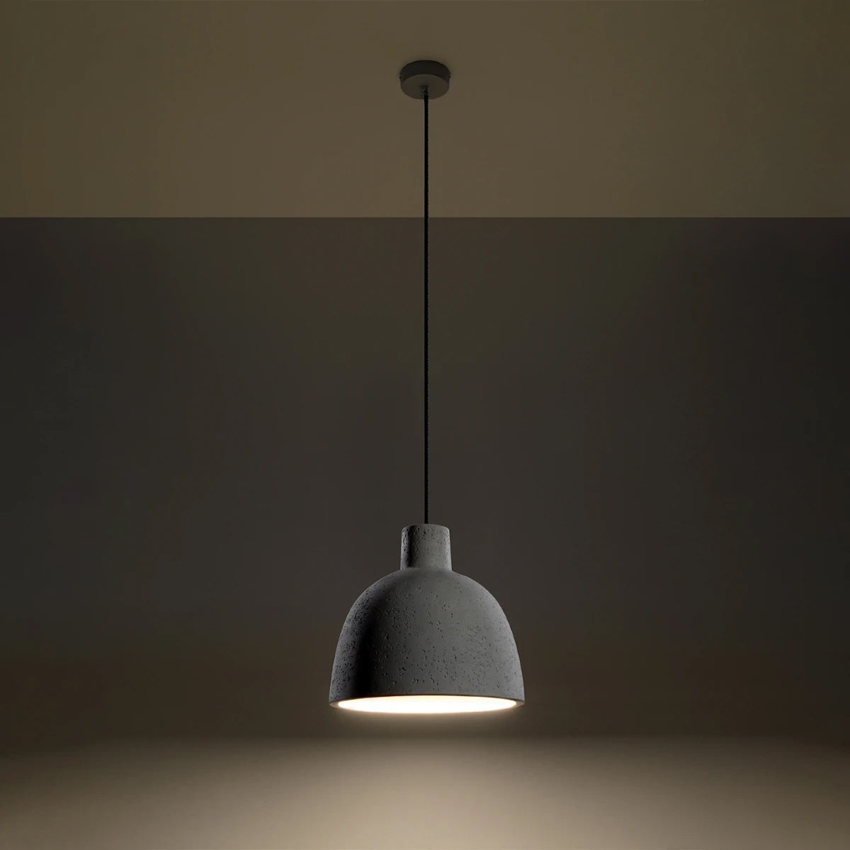 Concrete Pendant Light With Damaso Lamp - Persian Indigo
