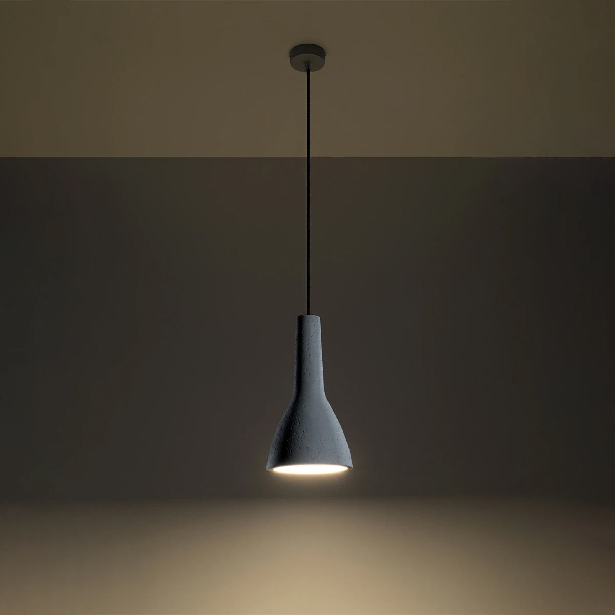 Concrete Pendant Light With Empoli Lamp - Persian Indigo