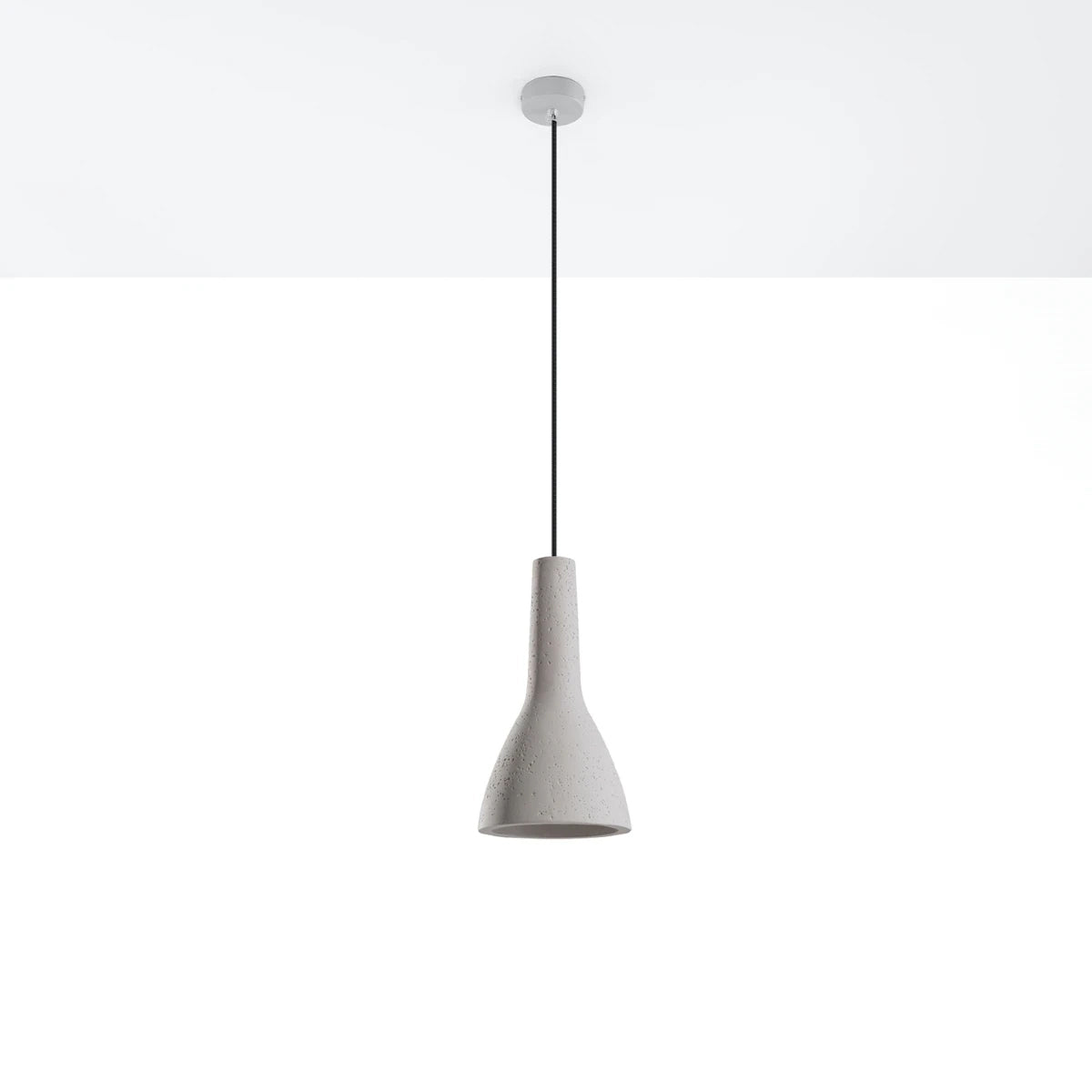 Concrete Pendant Light With Empoli Lamp - Persian Indigo
