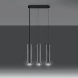 Concrete Pendant Light With Luvo 3L Lamps - Persian Indigo