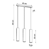 Concrete Pendant Light With Luvo 3L Lamps - Persian Indigo