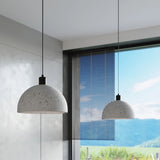 Concrete Pendant Light With Pablito Lamp - Persian Indigo