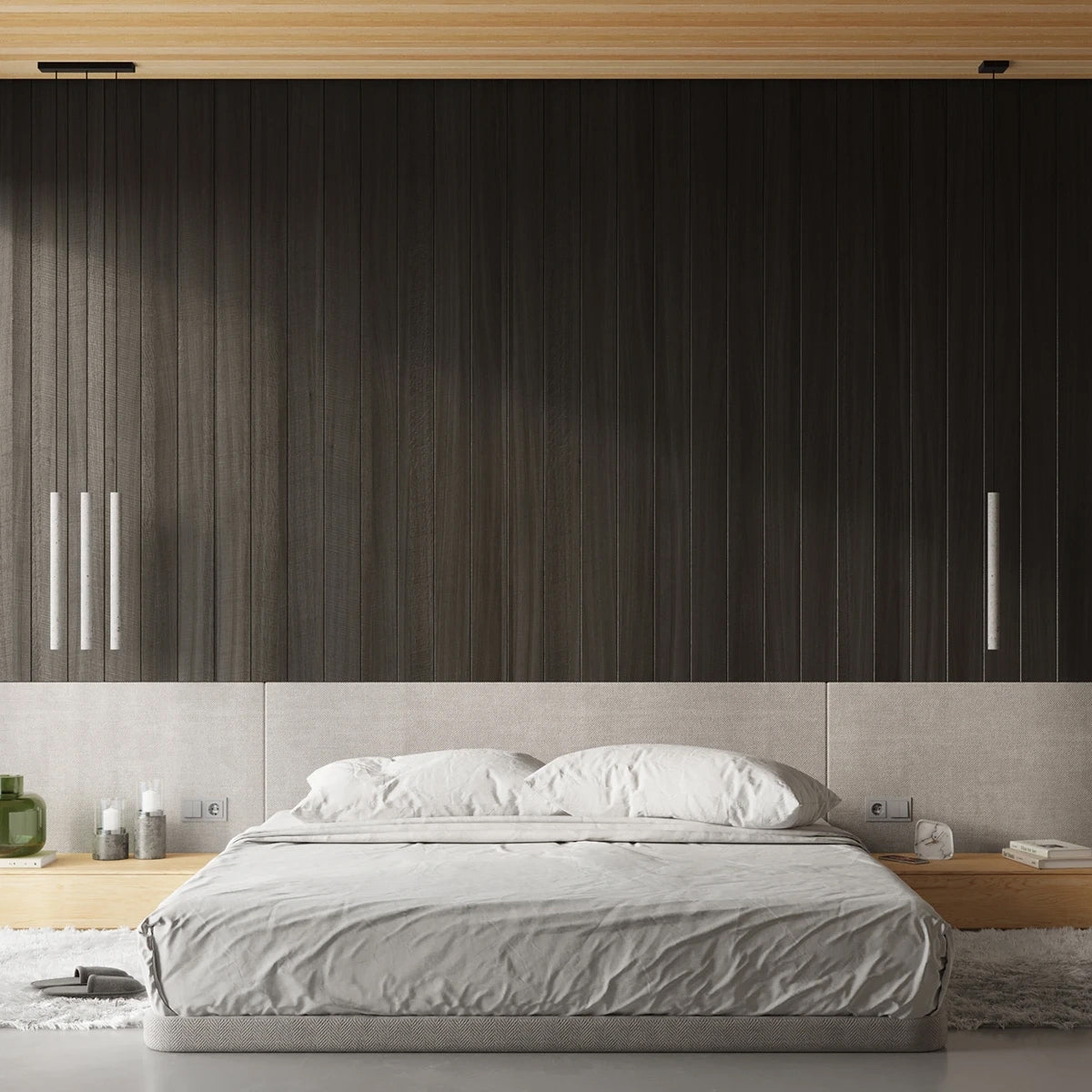 Concrete Pendant Light With Pastelo 1 Lamp - Persian Indigo