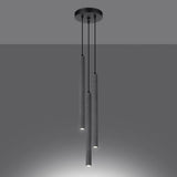 Concrete Pendant Light With Pastelo 3P Lamps - Persian Indigo