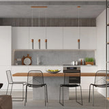 Concrete Pendant Light With Zane 1 Wooden Lamp - Persian Indigo