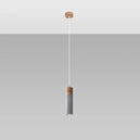 Concrete Pendant Light With Zane 1 Wooden Lamp - Persian Indigo