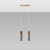Concrete Pendant Light With Zane 2 Wooden Lamps - Persian Indigo