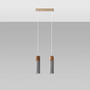 Concrete Pendant Light With Zane 2 Wooden Lamps - Persian Indigo