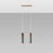 Concrete Pendant Light With Zane 2 Wooden Lamps - Persian Indigo