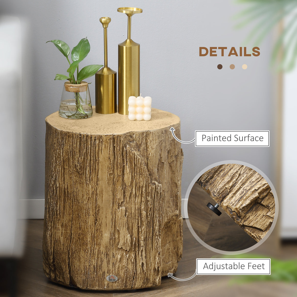 Concrete Side Table 37cm Wide Round - Velmora