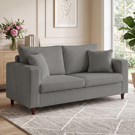 Corduroy Fabric 2 Seater Sofa 170cm Wide - Velmora
