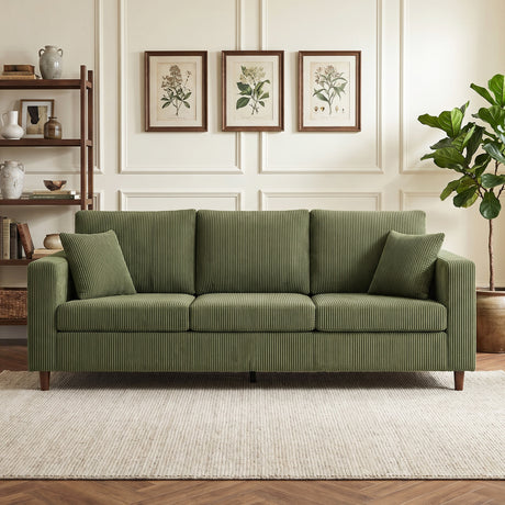 Corduroy Fabric 3 Seater Sofa 170cm Wide - Velmora