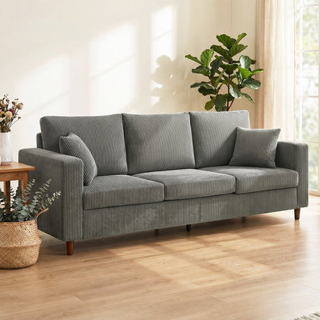 Corduroy Fabric 3 Seater Sofa 170cm Wide - Velmora