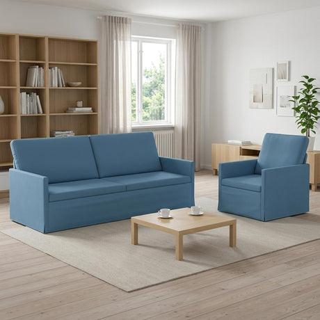 Corduroy Fabric 3+1 Seater Sofa Set 190cm Wide - Vantage Home
