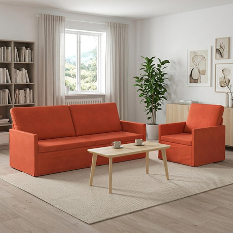 Corduroy Fabric 3+1 Seater Sofa Set 190cm Wide - Vantage Home