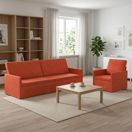 Corduroy Fabric 3+1 Seater Sofa Set 220cm Wide - Vantage Home