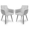 Corduroy Fabric Dining Chairs in Set Of 2 With Black Metal Legs - Denver