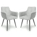Corduroy Fabric Dining Chairs in Set Of 2 With Black Metal Legs - Denver