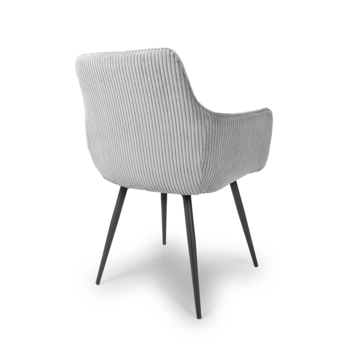 Corduroy Fabric Dining Chairs in Set Of 2 With Black Metal Legs - Denver