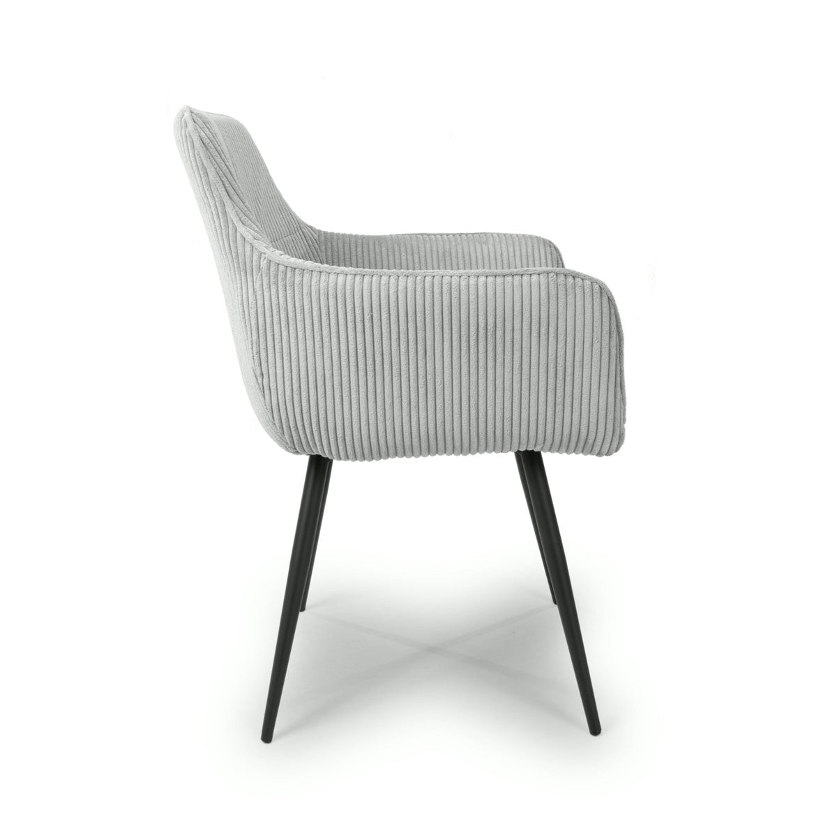 Corduroy Fabric Dining Chairs in Set Of 2 With Black Metal Legs - Denver