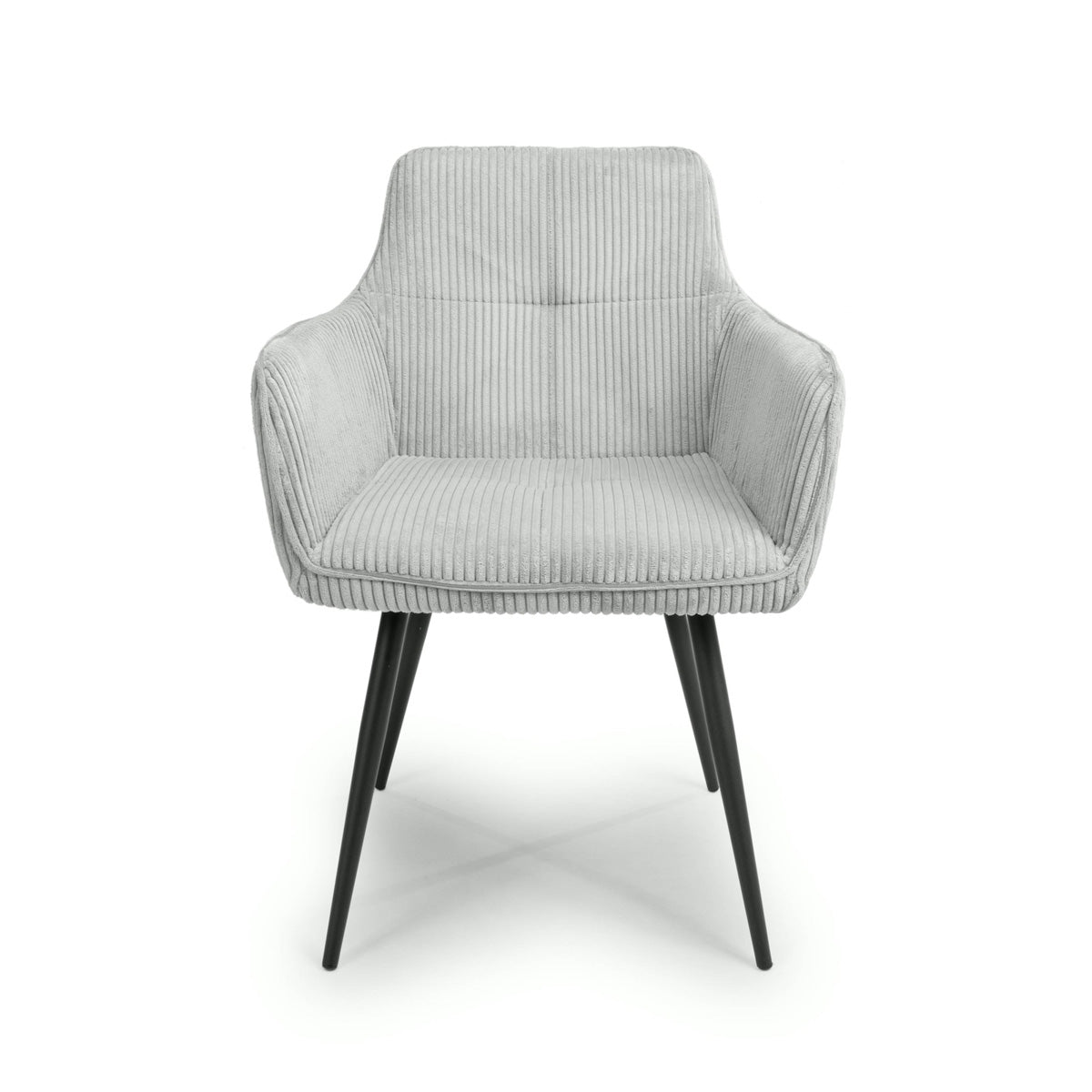 Corduroy Fabric Dining Chairs in Set Of 2 With Black Metal Legs - Denver
