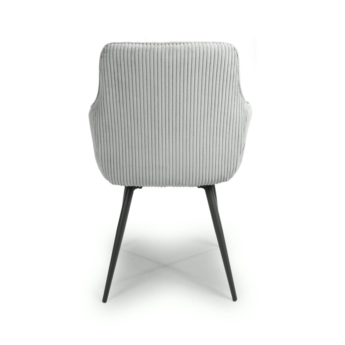 Corduroy Fabric Dining Chairs in Set Of 2 With Black Metal Legs - Denver