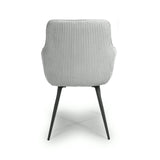 Corduroy Fabric Dining Chairs in Set Of 2 With Black Metal Legs - Denver
