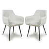 Corduroy Fabric Dining Chairs in Set Of 2 With Black Metal Legs - Denver