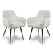 Corduroy Fabric Dining Chairs in Set Of 2 With Black Metal Legs - Denver