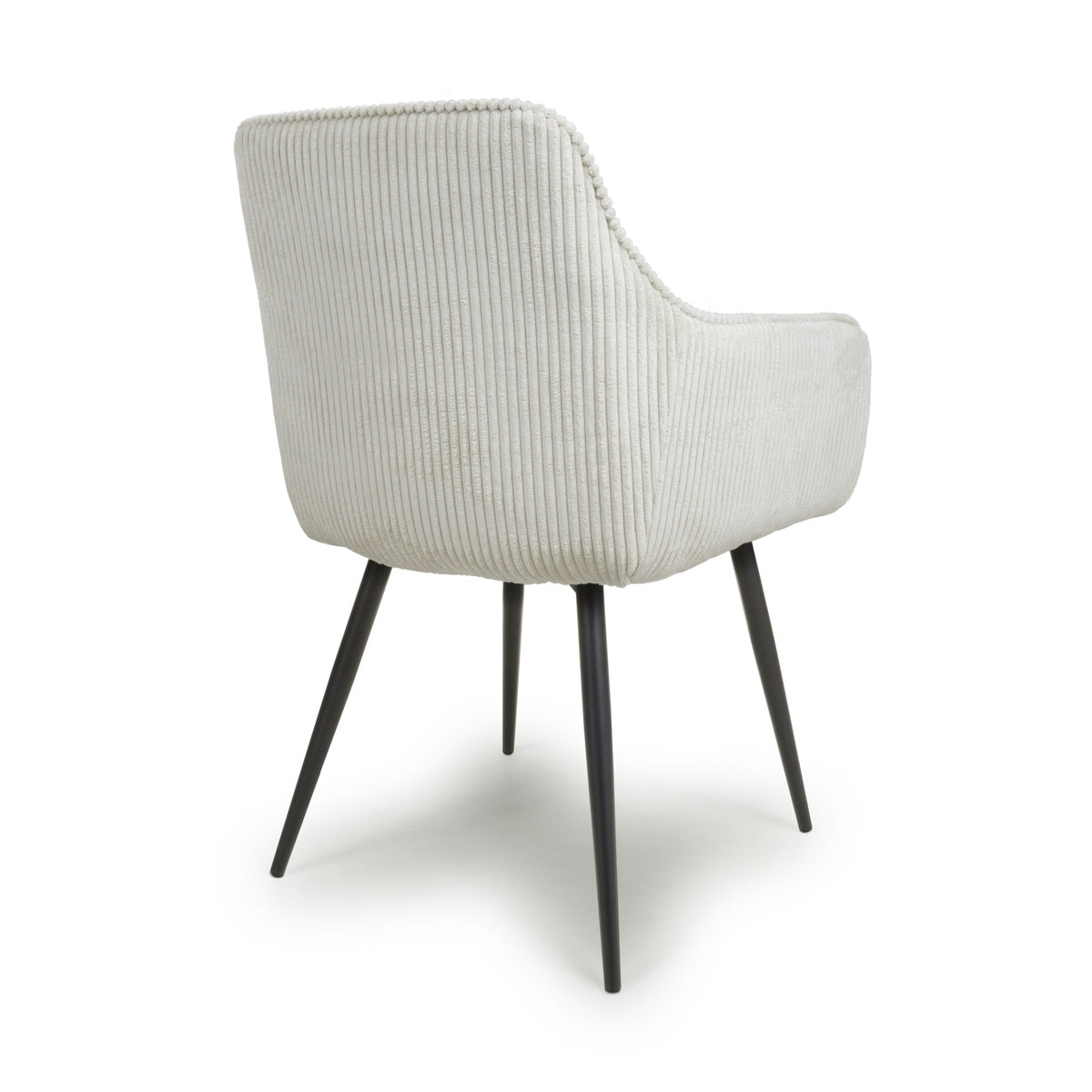 Corduroy Fabric Dining Chairs in Set Of 2 With Black Metal Legs - Denver